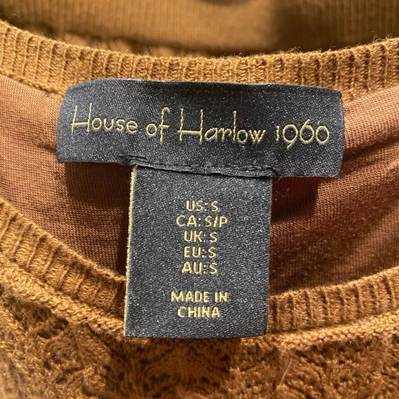 NWOT House of Harlow x Revolve 2 Piece Set Crochet Knit Top + Maxi Skirt Brown S - Picture 5 of 8